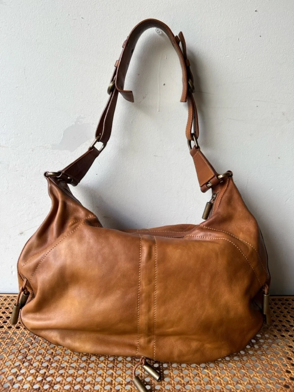 Donna Karan Embellished Leather Hobo